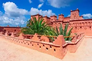 Ancient fortified kasbah in Morocco