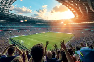 A Bustling Soccer Stadium