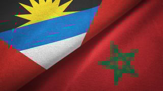 Morocco and Antigua and Barbuda flags together