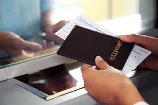 Passport And Ticket At Visa Counter