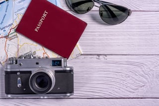 Passport Map Camera And Sunglasses