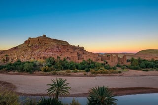 Sunset view of Ait Benhaddou in Morocco
