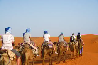 Tourists Taking Camel Rides in Morocco