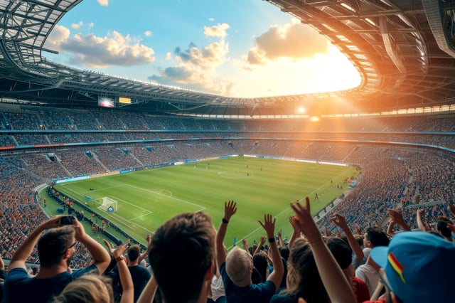 A Bustling Soccer Stadium