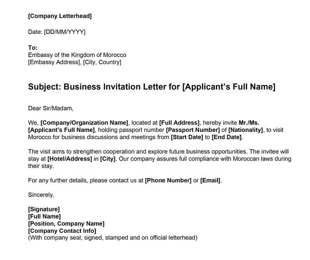 Proof of business trip