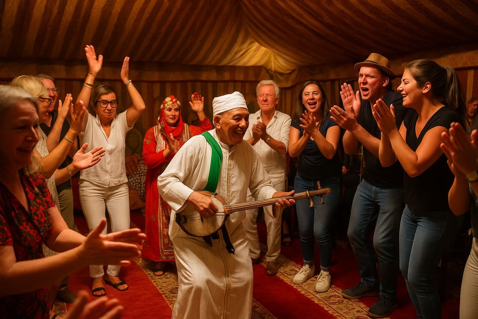 Joyful Cultural Dance In A Moroccan Tent