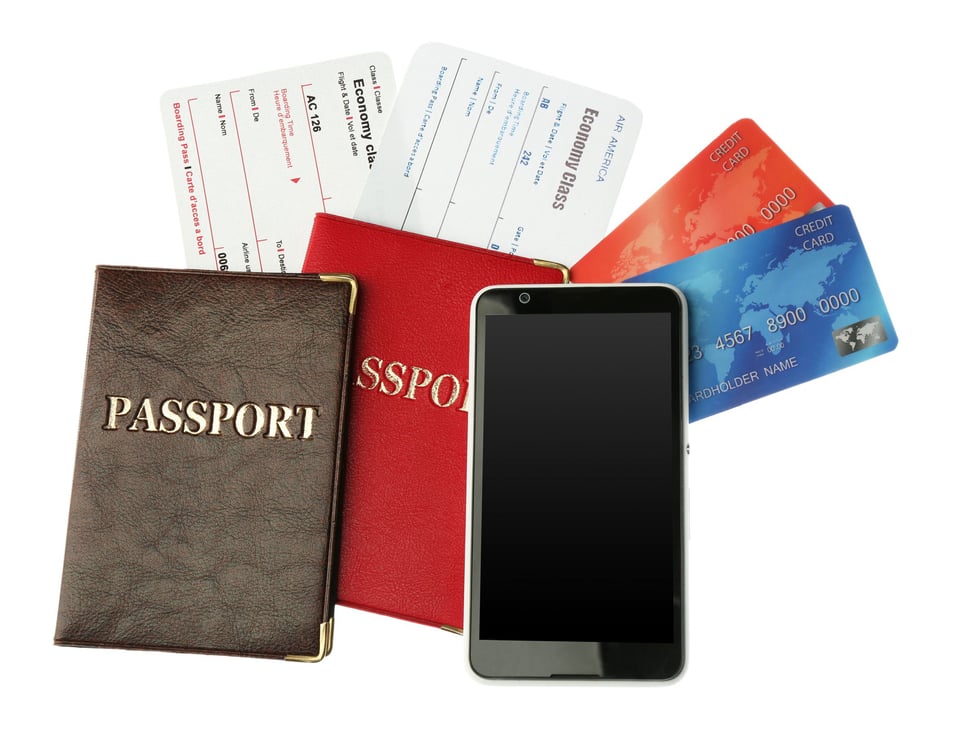 Passports, boarding passes, and credit cards