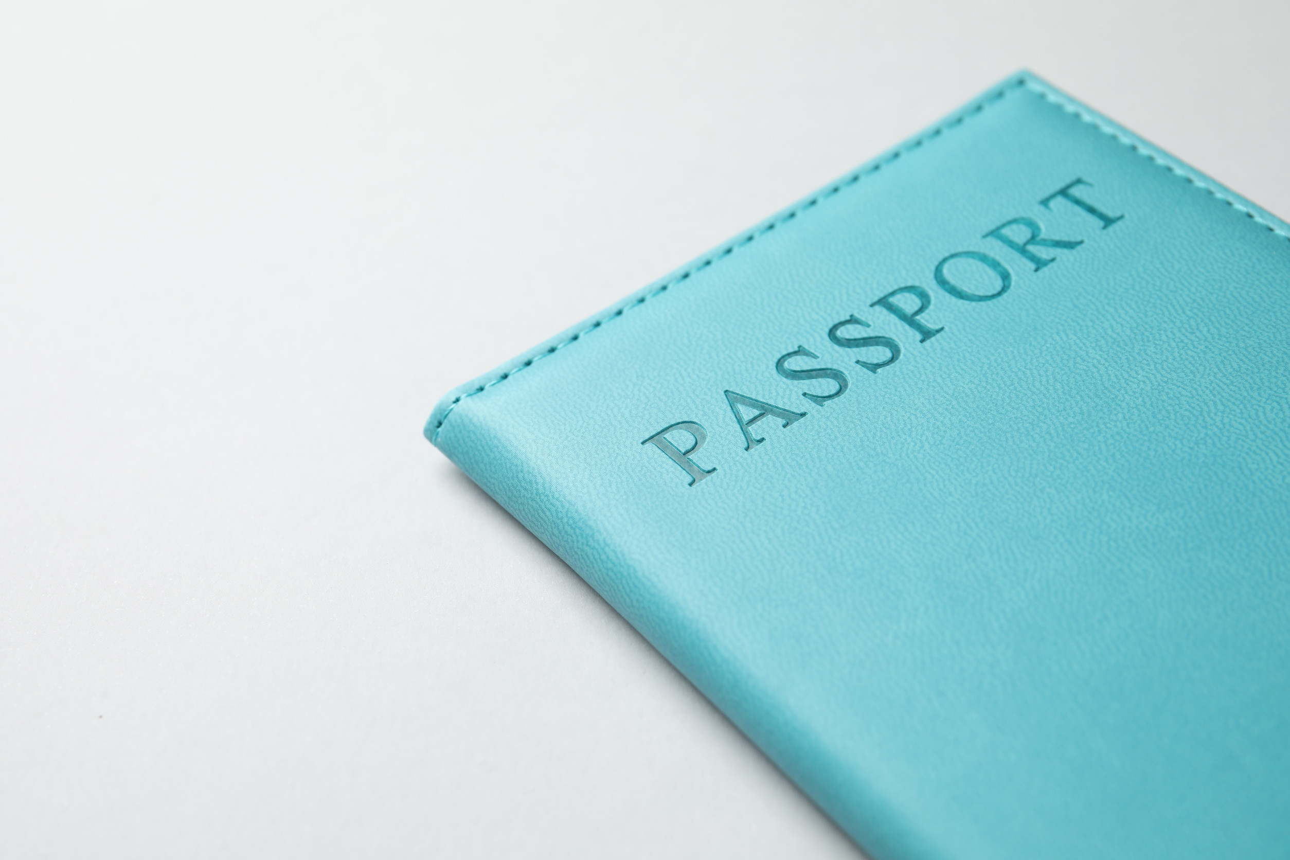 Blue Passport Cover On White Background Blue Passport Cover On White Background