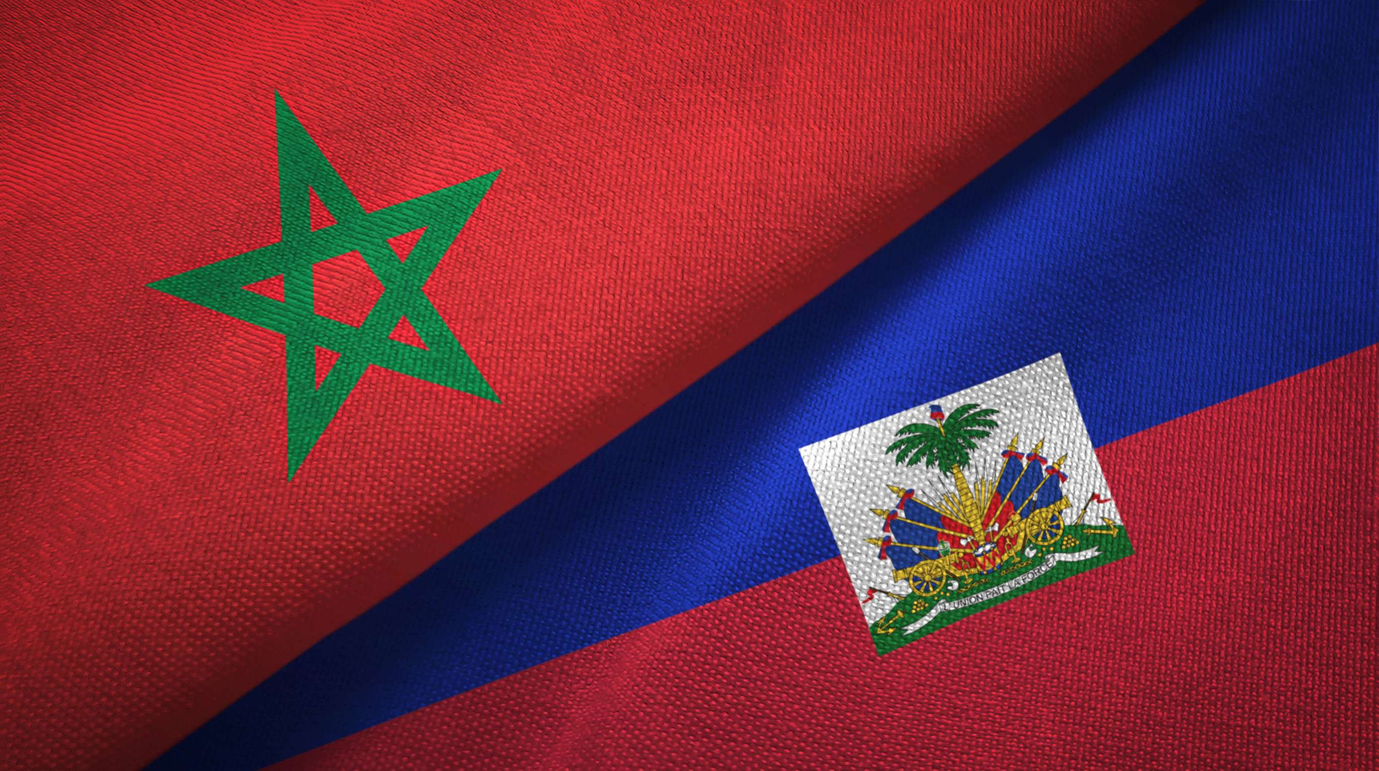 Morocco And Haiti Flag Together Morocco And Haiti Flag Together