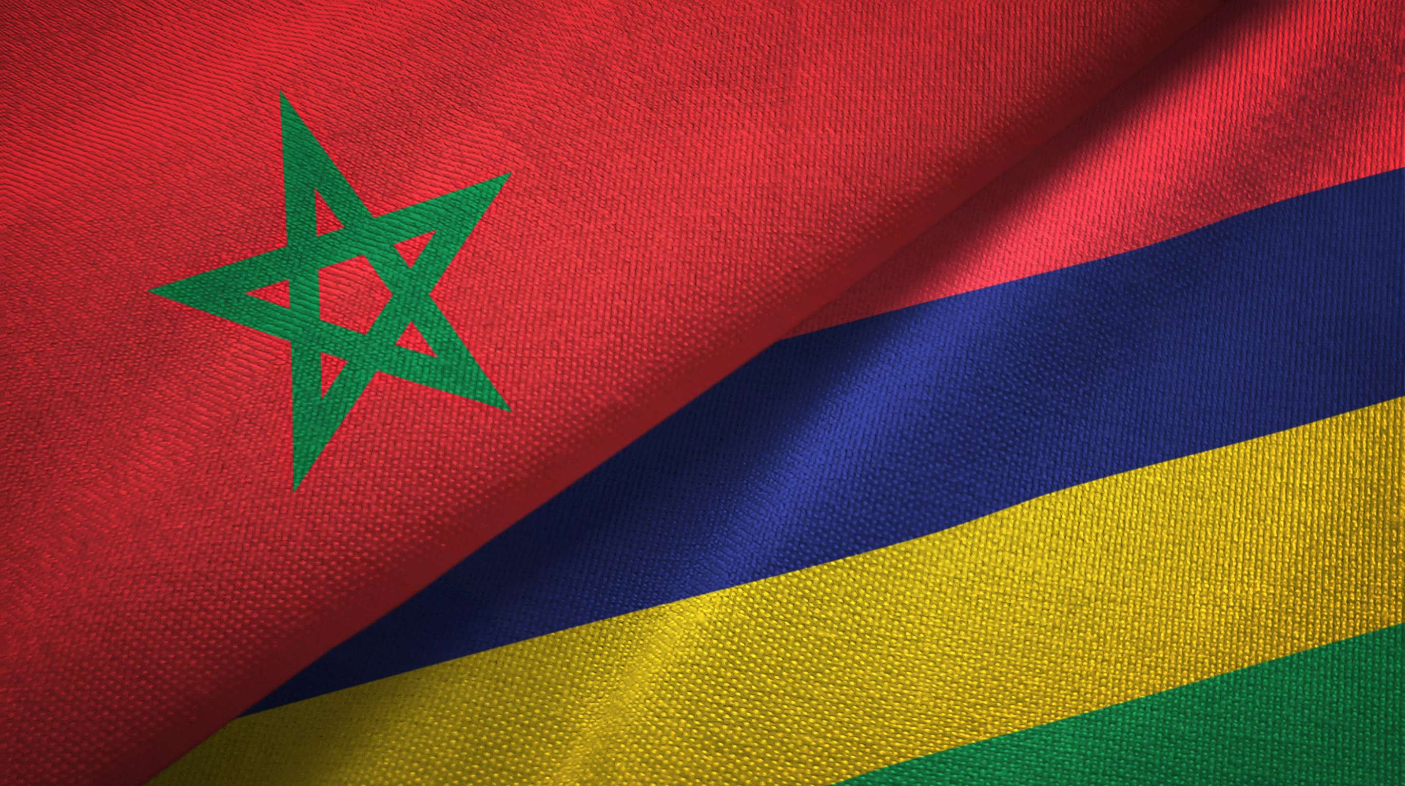 Morocco And Mauritius Flag Together